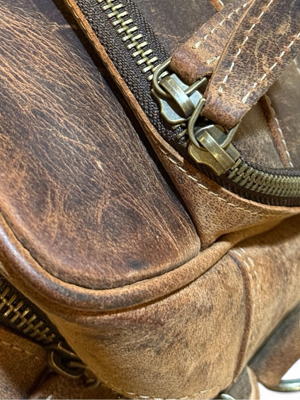 18-Inch Buffalo Leather Briefcase – Distressed Brown Laptop School Messenger Bag - Picture 9 of 16